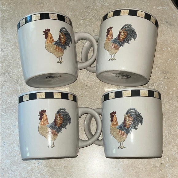 Gibson Rooster Design Mugs - Set of 4